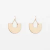 Half Moon Brushed Gold Earrings