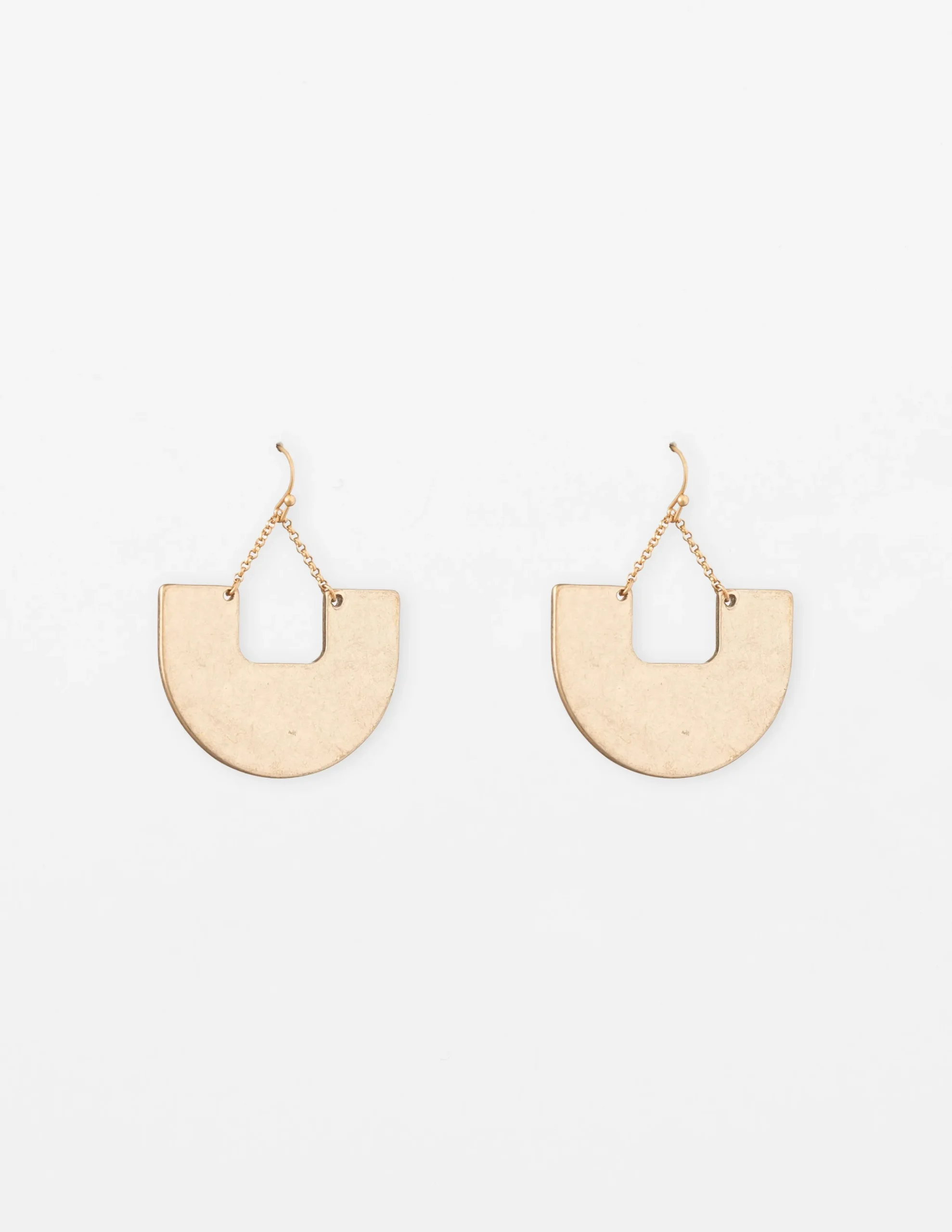Half Moon Brushed Gold Earrings