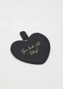 Heart Compact Mirror - Black