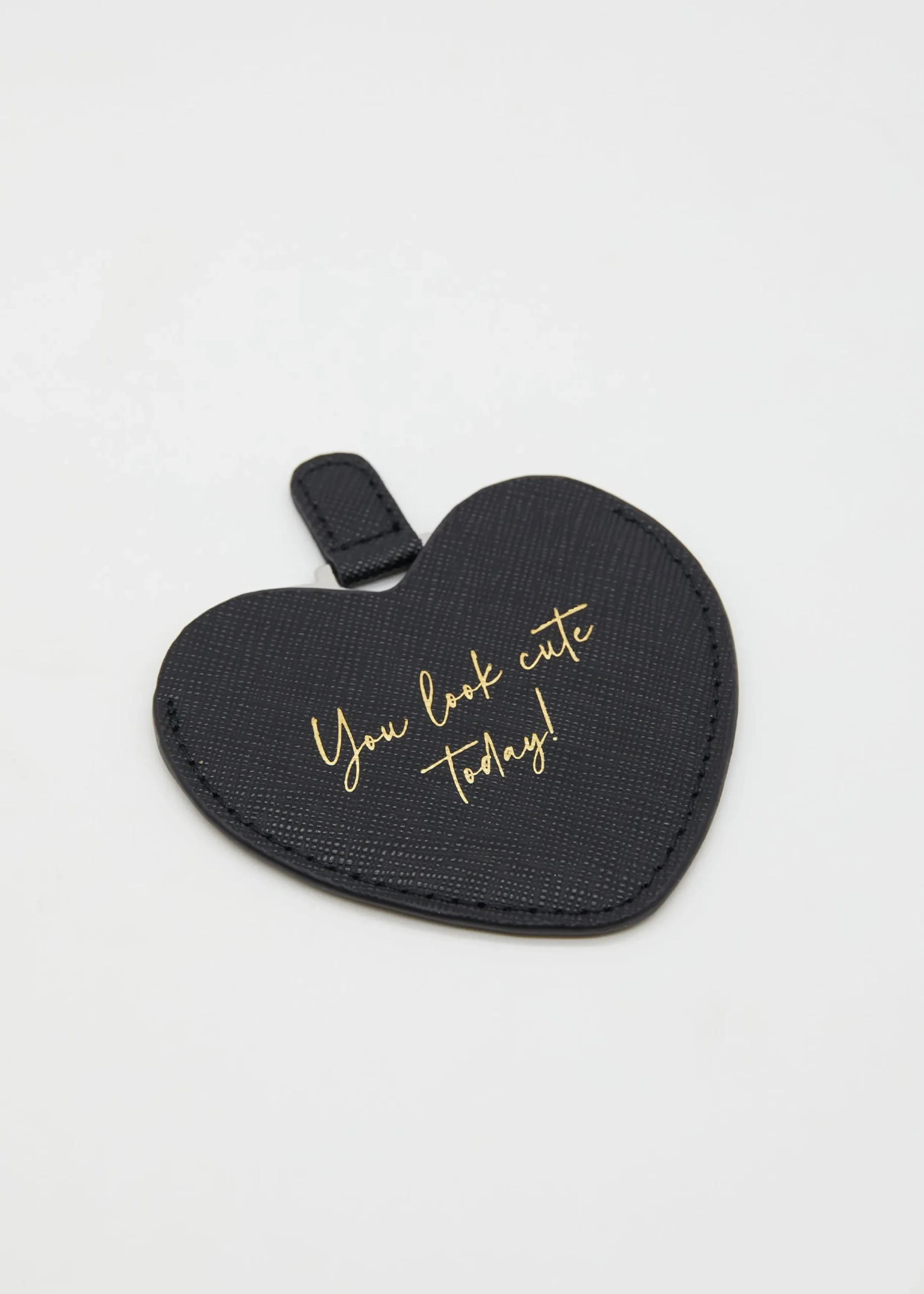 Heart Compact Mirror - Black