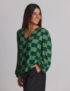 Hudson Blouse - Foliage Check