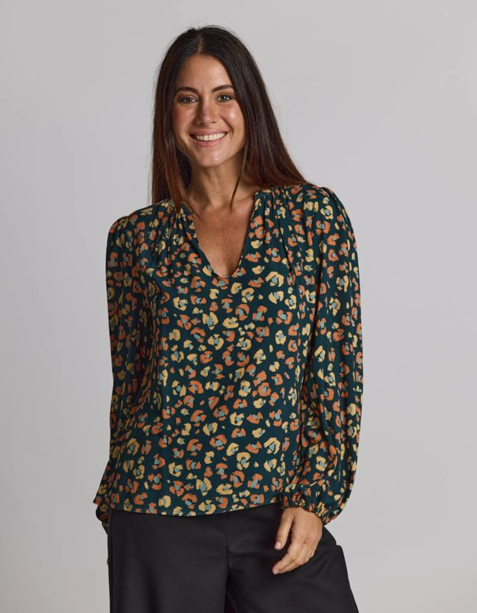 Hudson Blouse - Winter Leopard