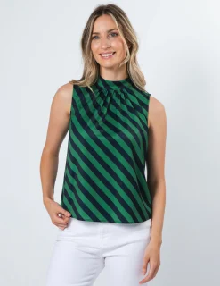 Jenna Top - Navy and Green
