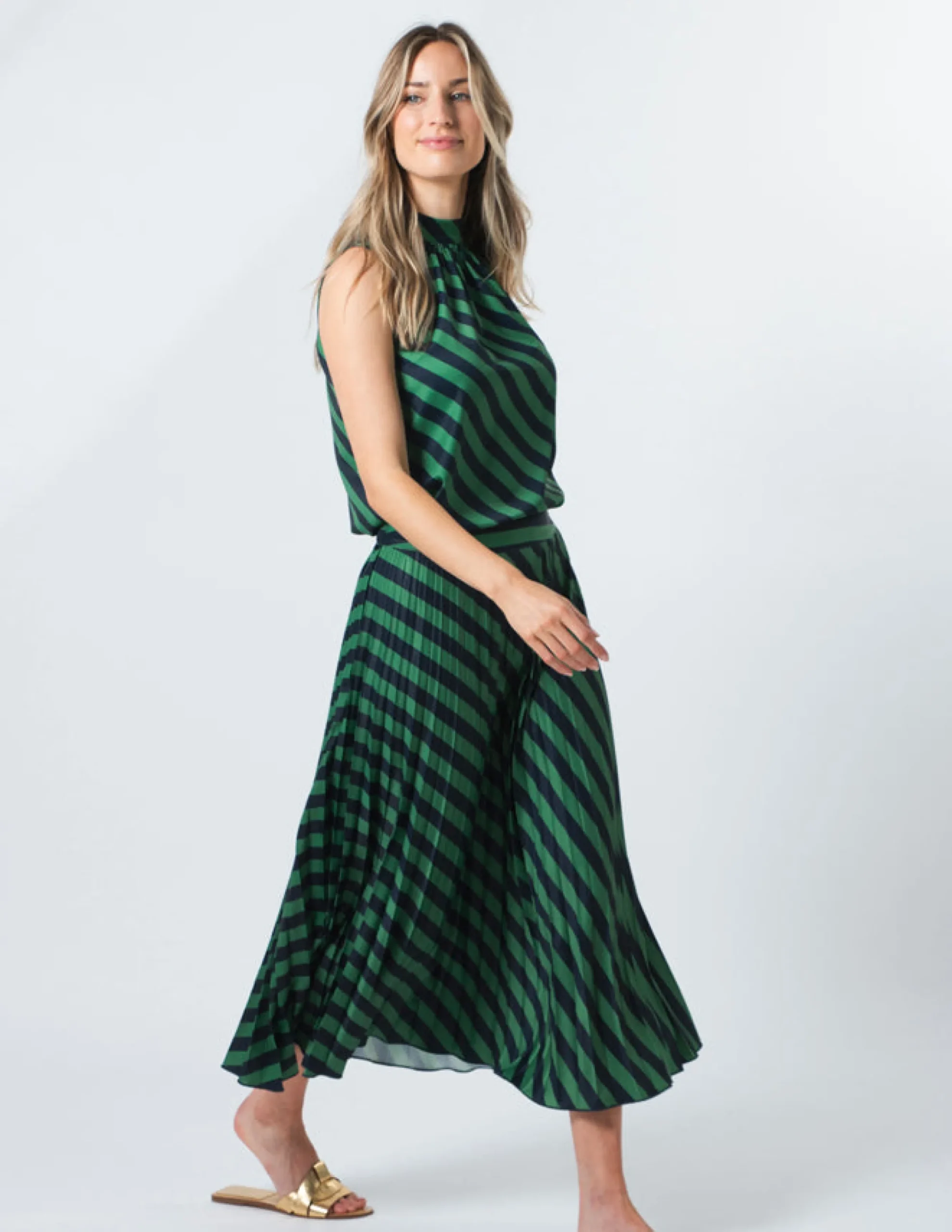 Jenna Top - Navy and Green