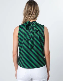 Jenna Top - Navy and Green