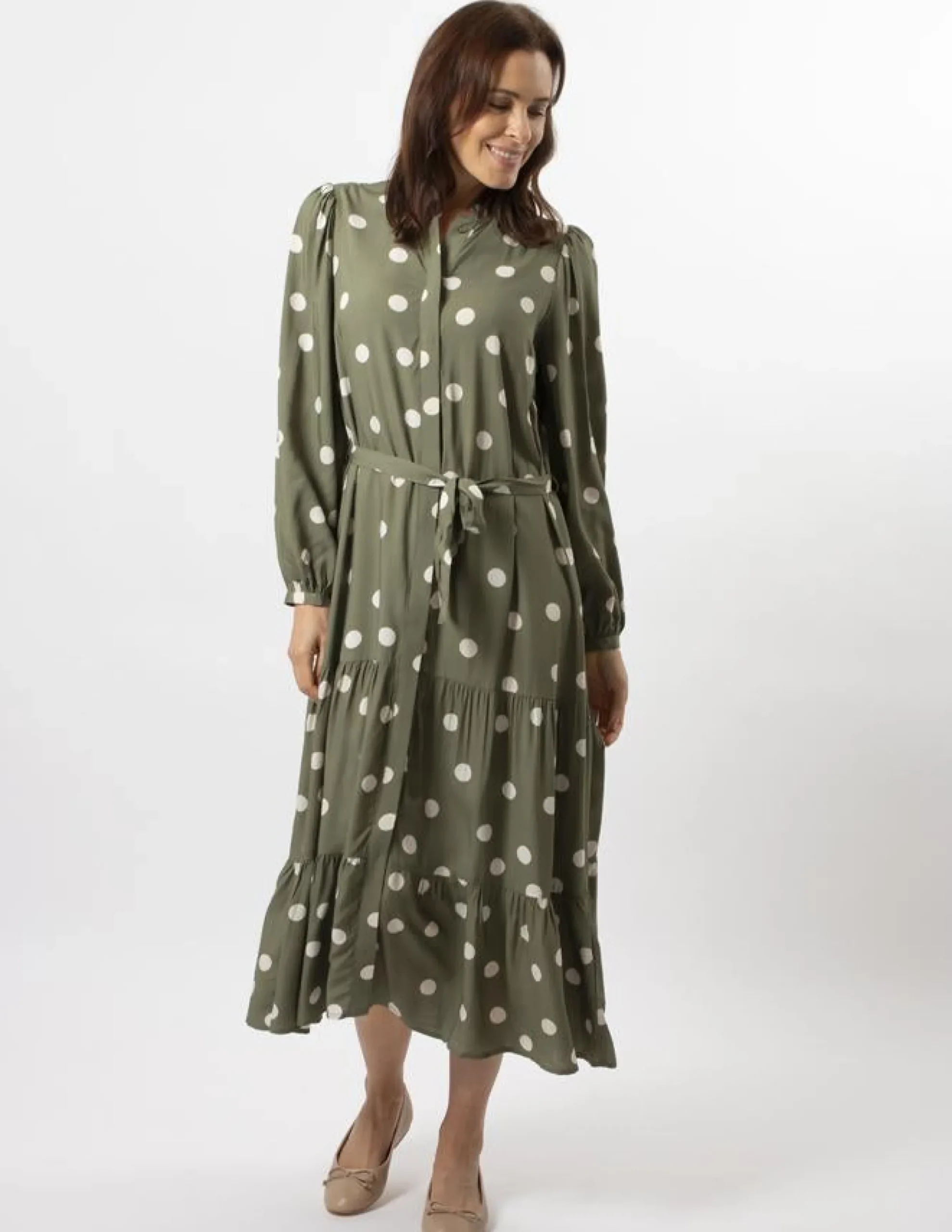 Joli Dress - Olive Spot