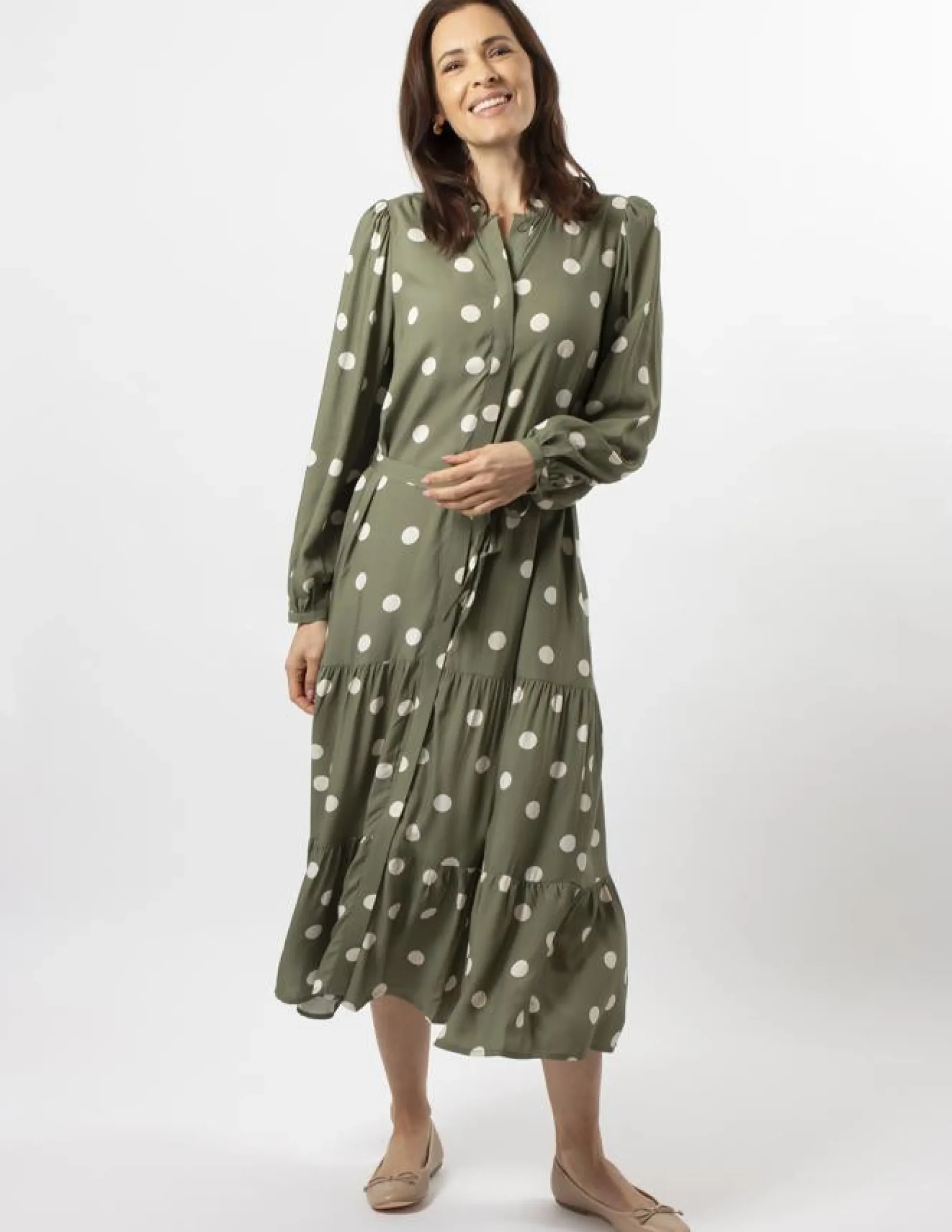 Joli Dress - Olive Spot