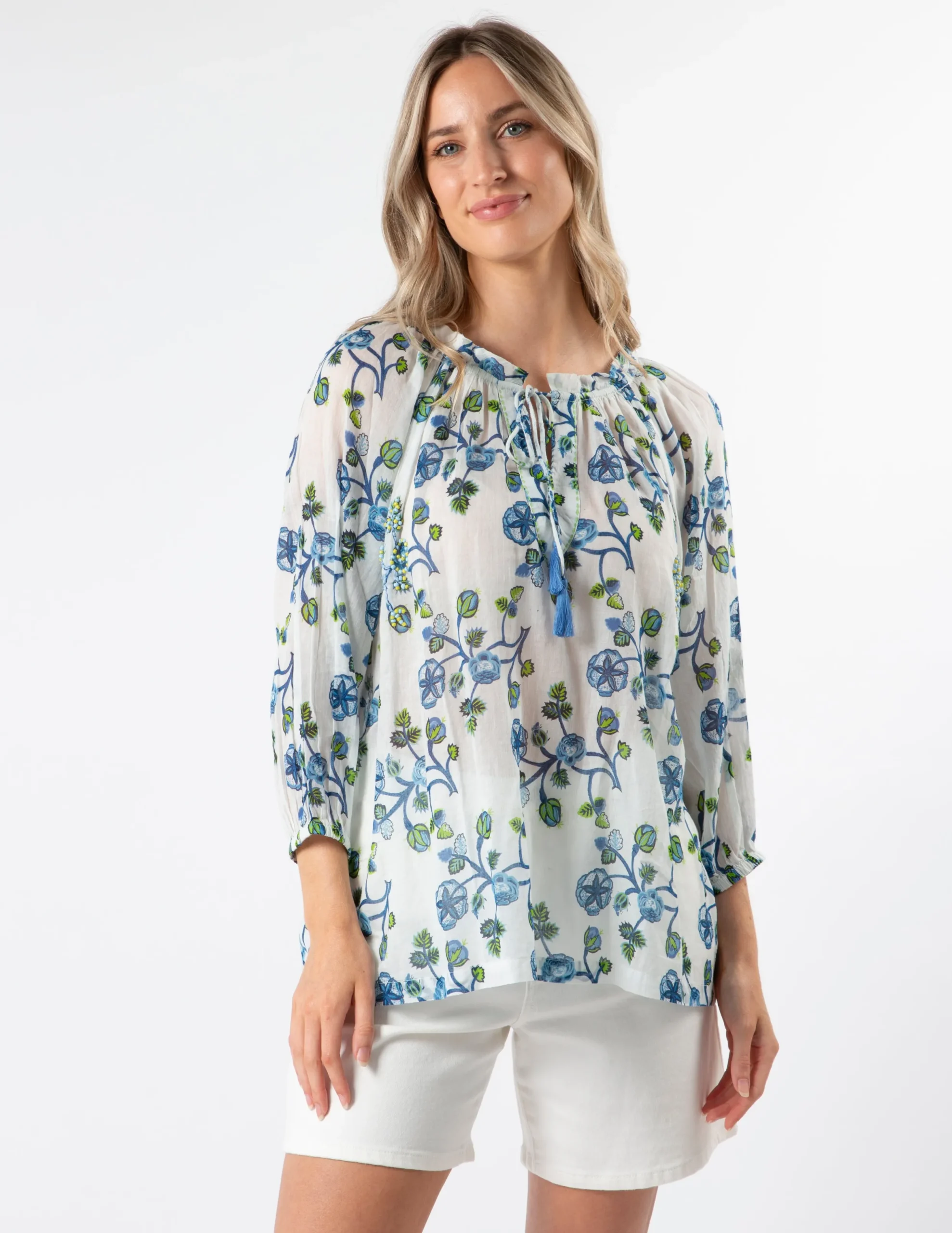 Kokomo Blouse - Santorini Blue
