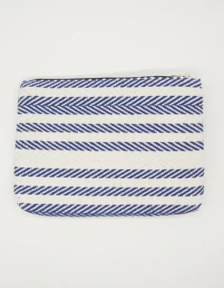 Large Pouch - Navy Herringbone