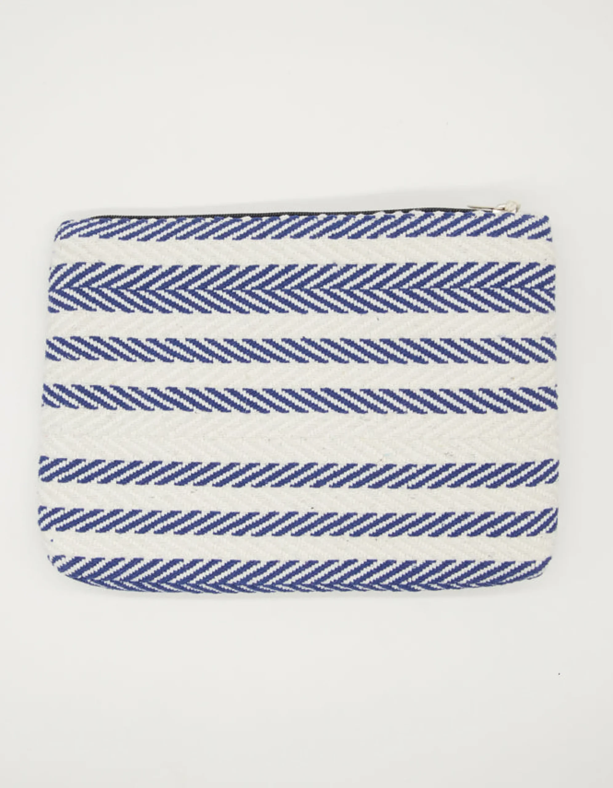 Large Pouch - Navy Herringbone