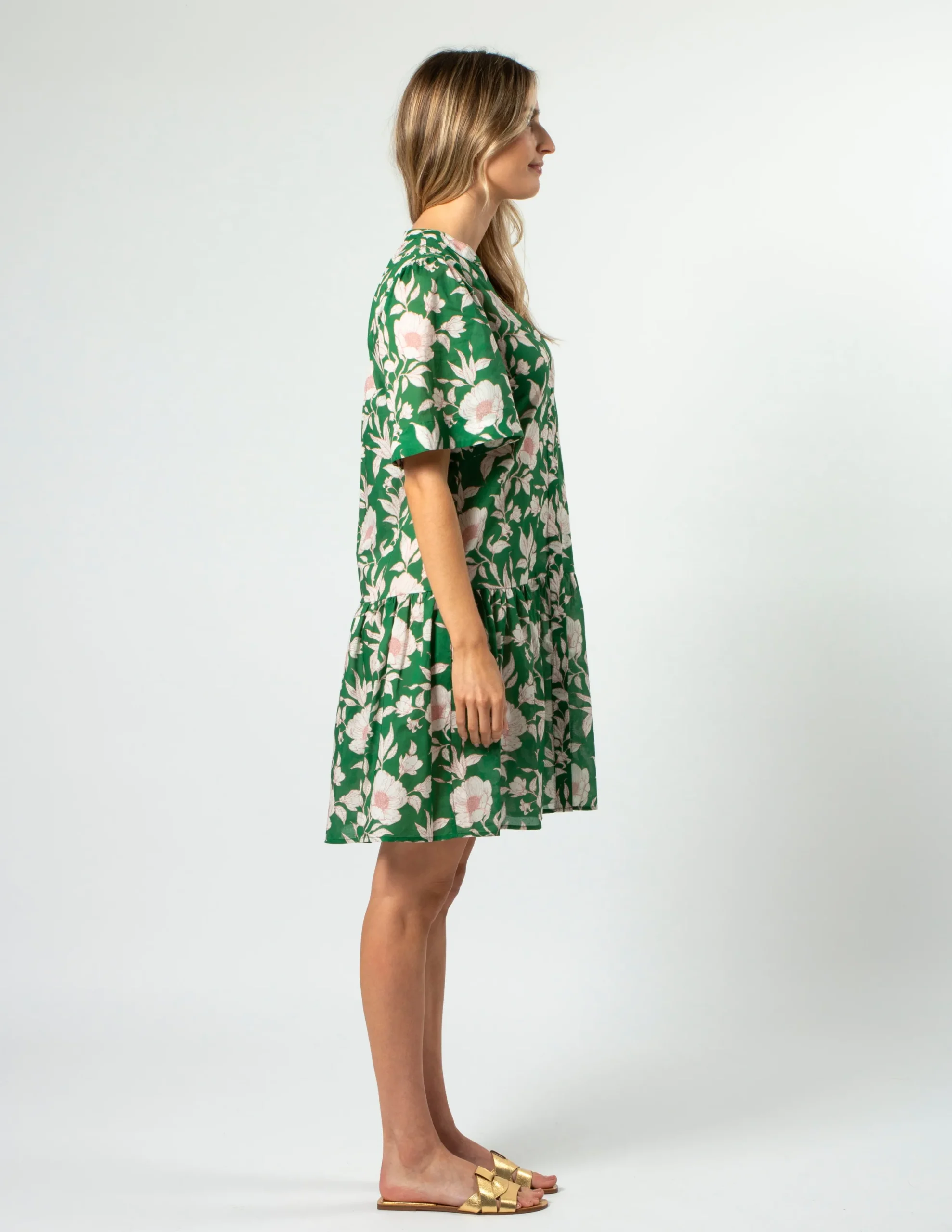 Lena Dress - Vinatge Green Floral