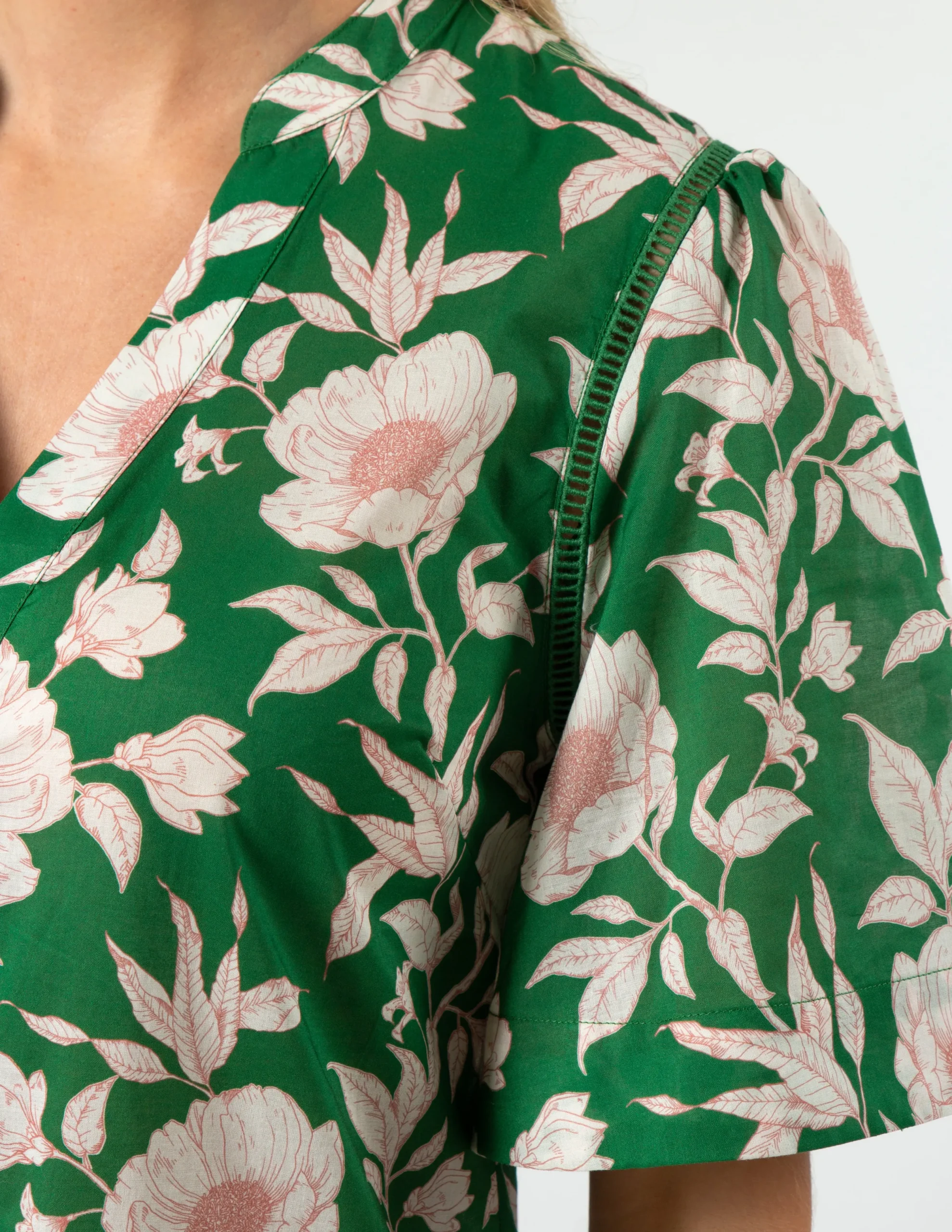 Lena Dress - Vinatge Green Floral