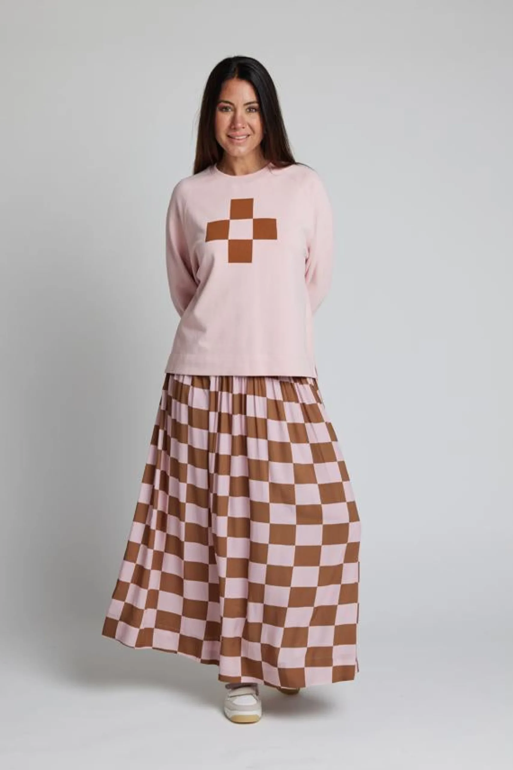 Lenox Skirt - Blush Check