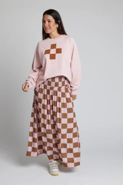 Lenox Skirt - Blush Check
