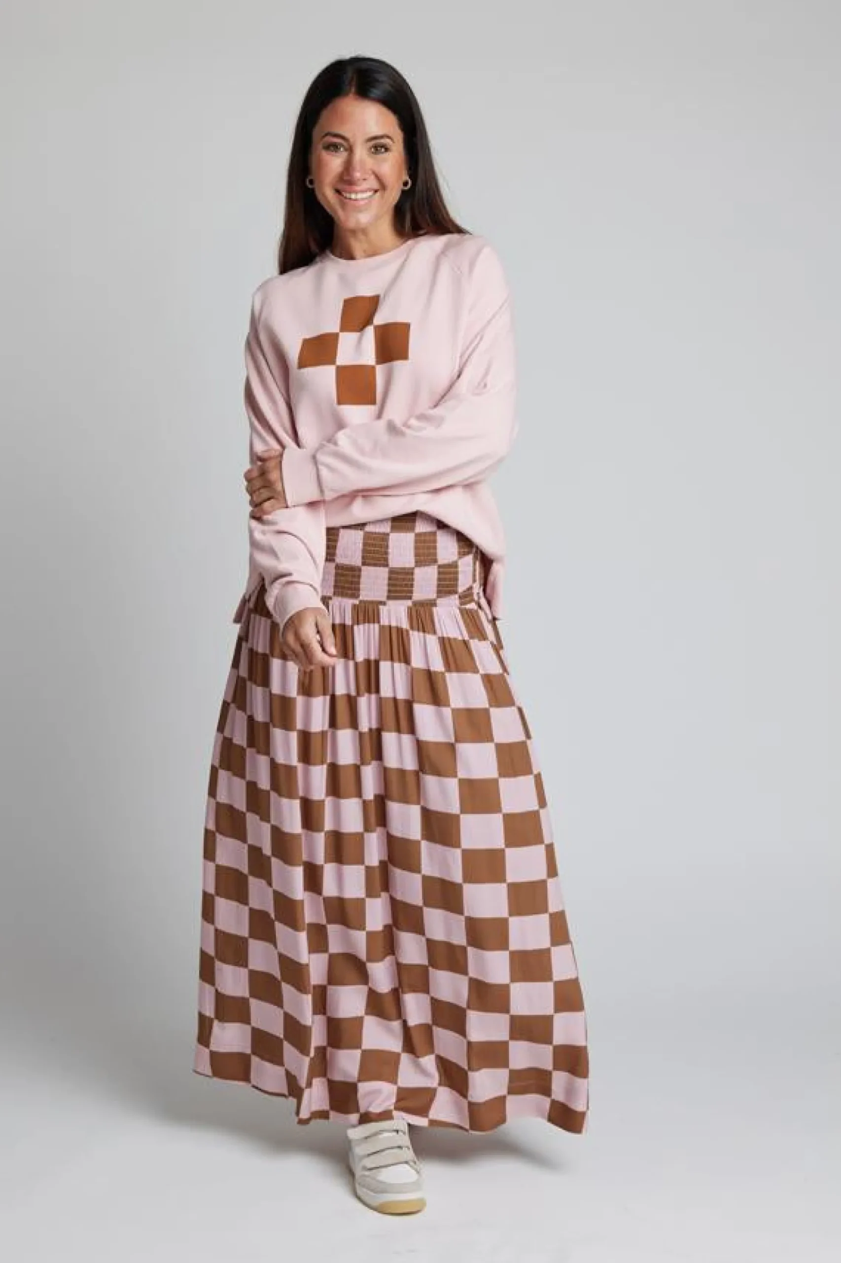 Lenox Skirt - Blush Check
