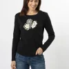 LS Tee - Black Folk Floral