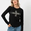 LS Tee - Black with Leopard Cross