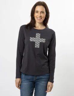 LS Tee - Charcoal Chain Cross