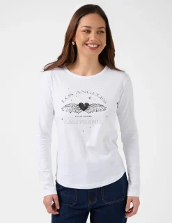 LS Tee Grunge Heart - White