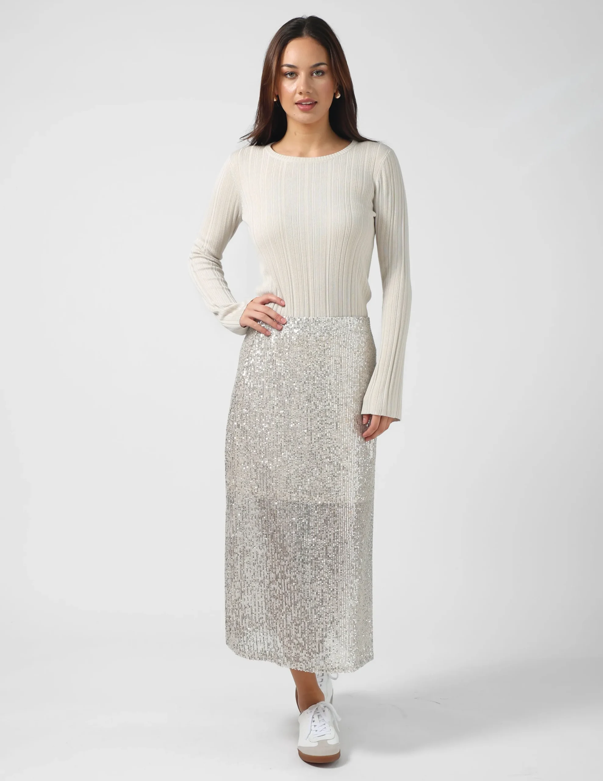 Lyric Sequin Skirt - Champagne