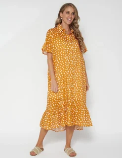 Magnolia Dress - Peach Spot