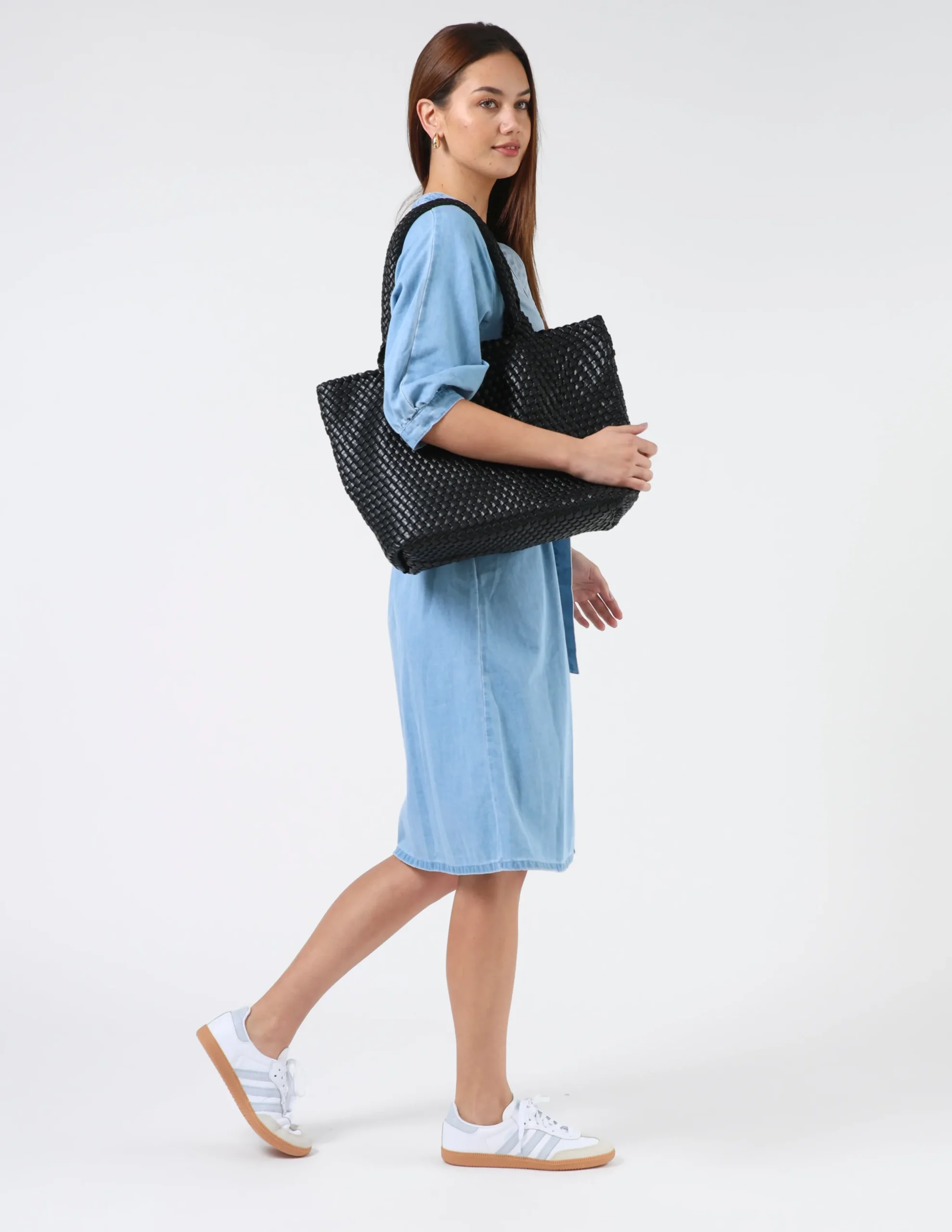 Mara Weave Tote - Black