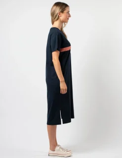 Maxie T-Shirt Dress - Navy Rose Floral