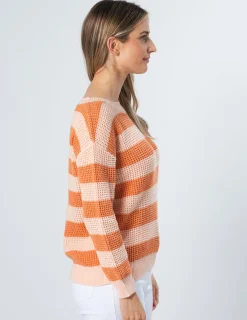Melinda Jumper - Summer Apricot Stripe