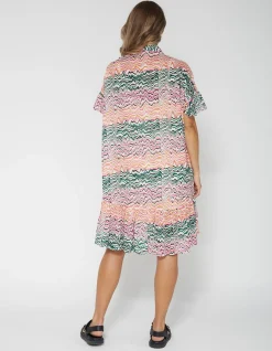 Mimosa Dress - Waves Stripes