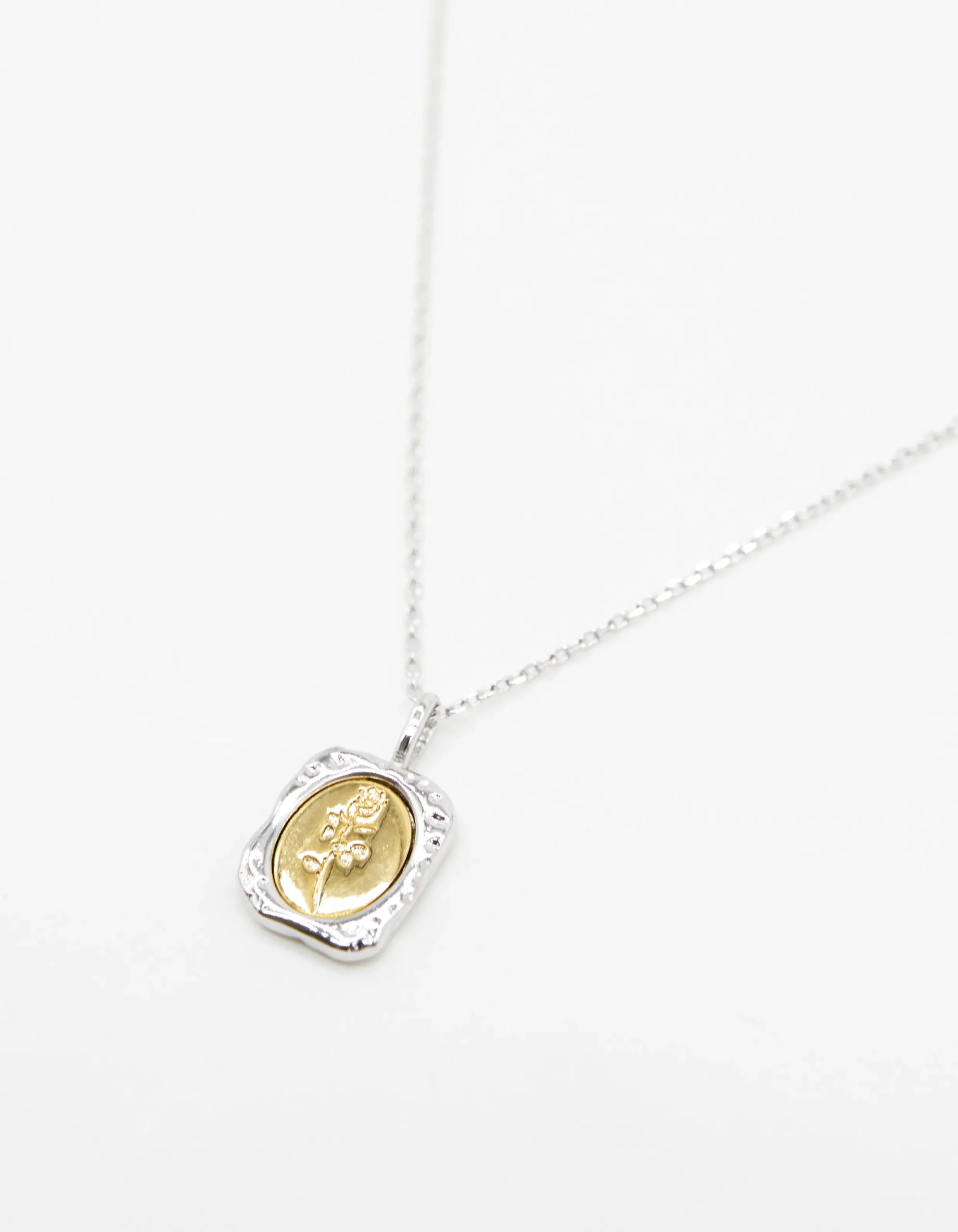 Mixed Metal Rose Necklace