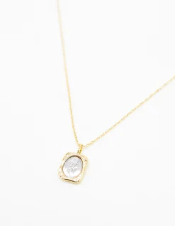 Mixed Metal Rose Necklace