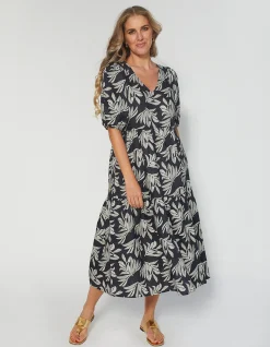 Miyuki Dress - Black Palm