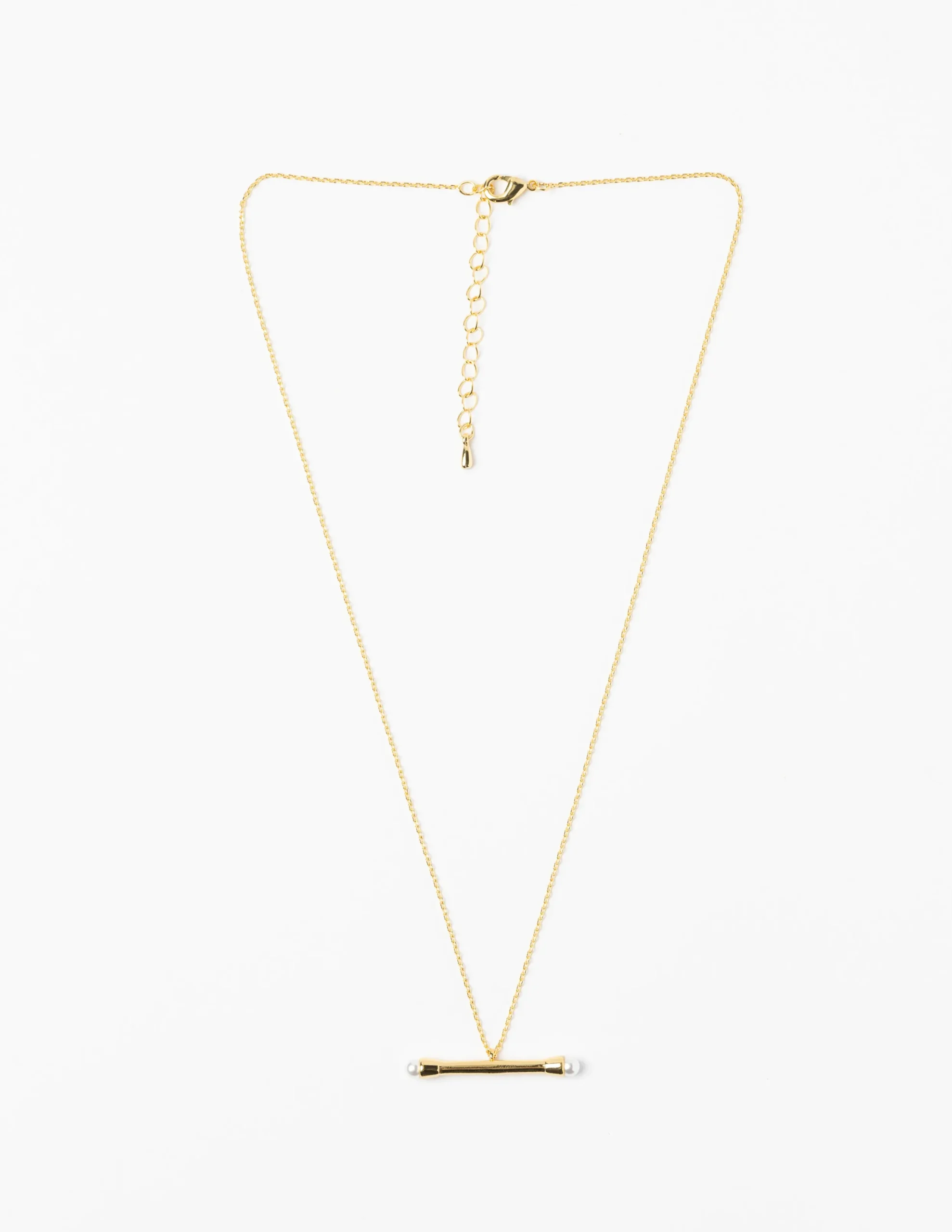 Necklace - Rod with Pearl Ends