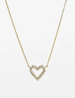 Necklace Crystal Heart - Gold