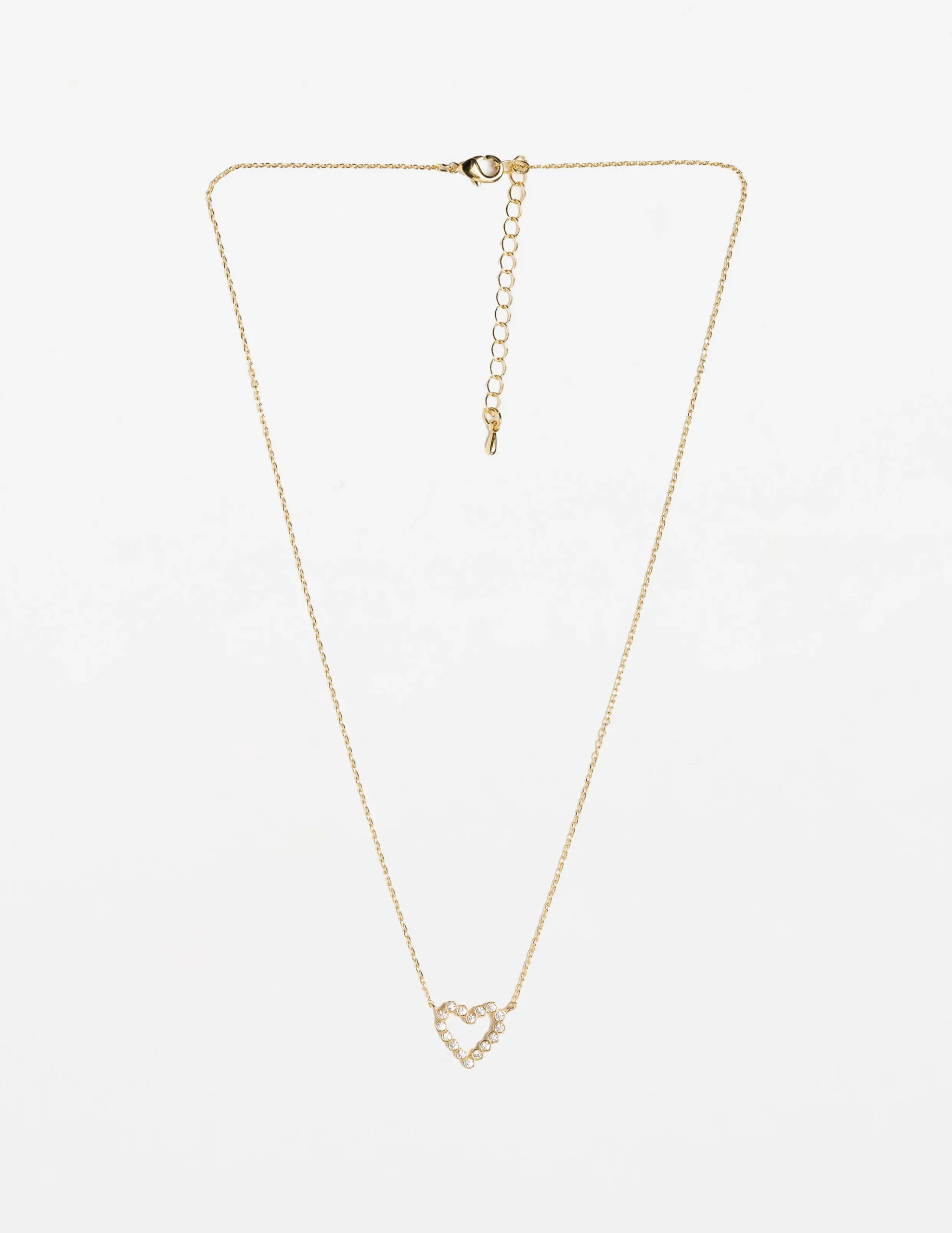 Necklace Crystal Heart - Gold