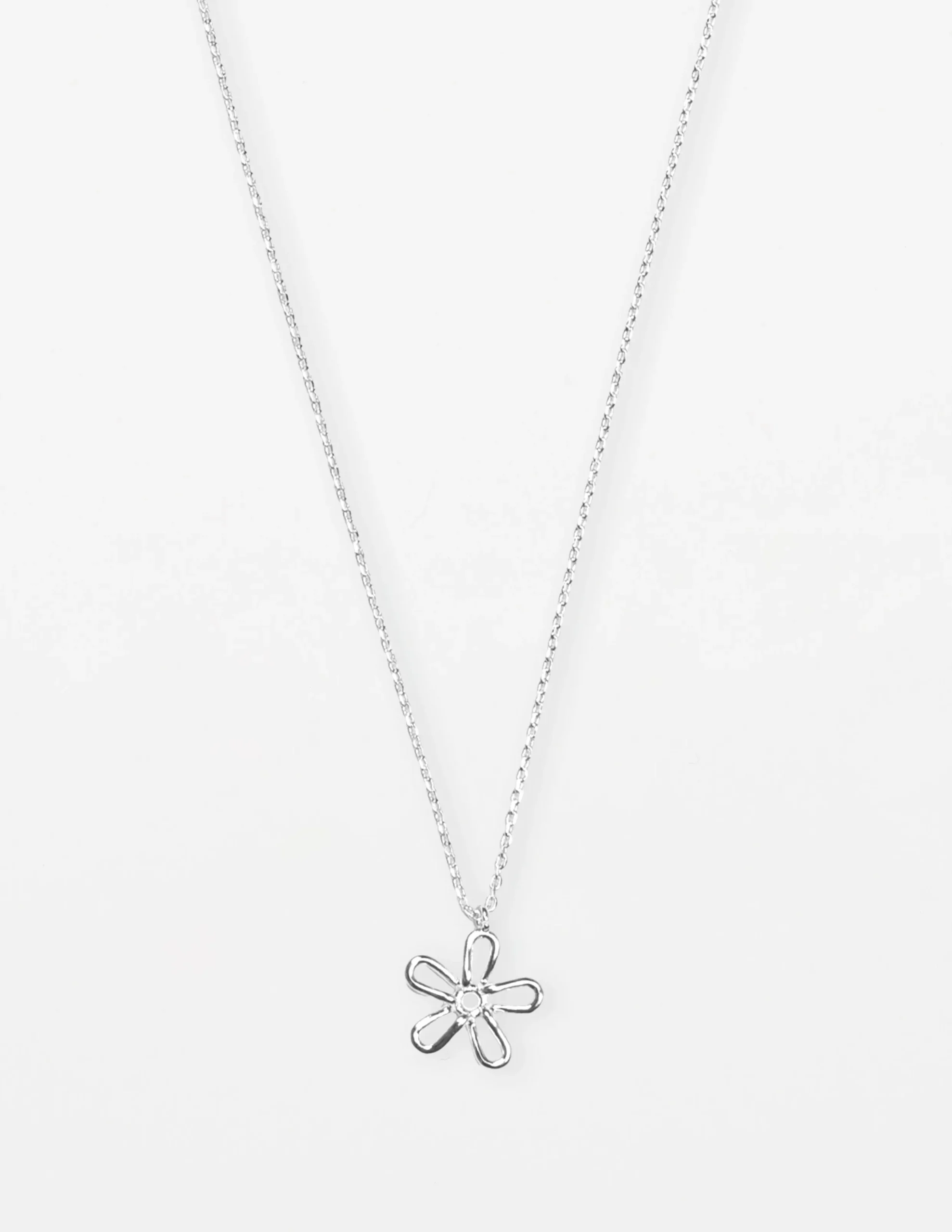 Necklace Flower Cut Out - Silver