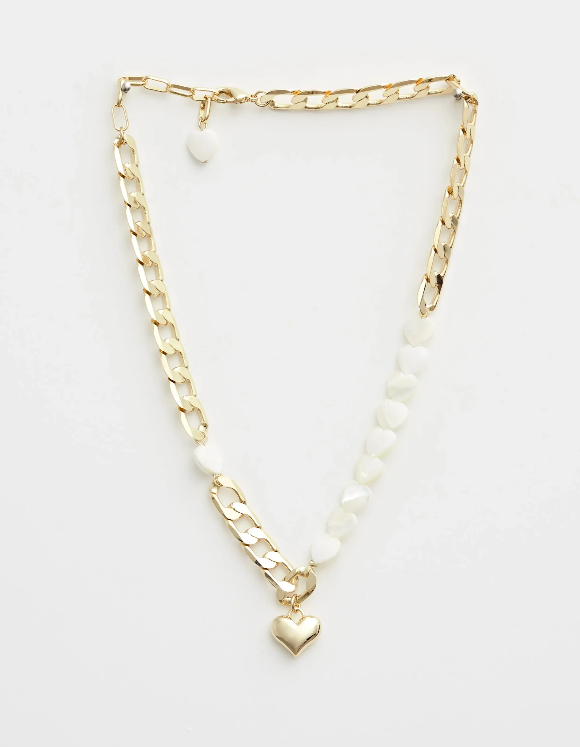 Necklace Mop Hearts/Gold Chain