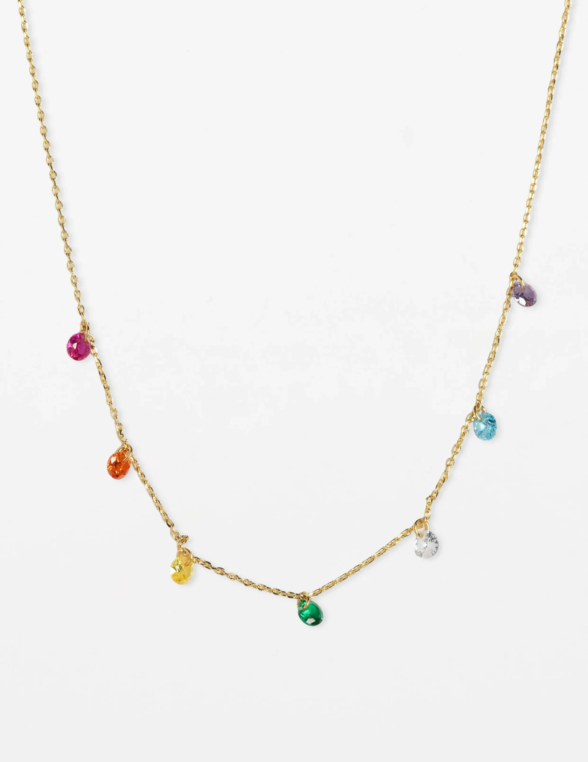 Necklace Rainbow Beads - Gold