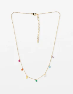 Necklace Rainbow Beads - Gold