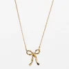 Necklace Ribbon Bow - Gold