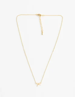 Necklace Rope Bow - Gold