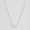 Necklace Rope Bow - Silver