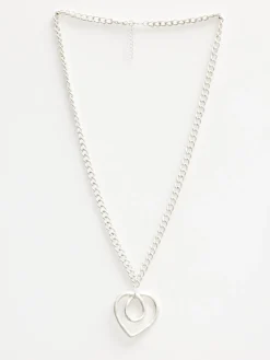 Necklace Silver Chunky Infinity Heart