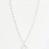 Necklace Silver Double Oval Pendant
