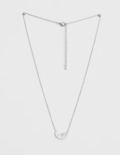 Necklace Silver Fan W/Stars