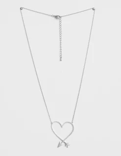 Necklace Silver Heart And Arrow