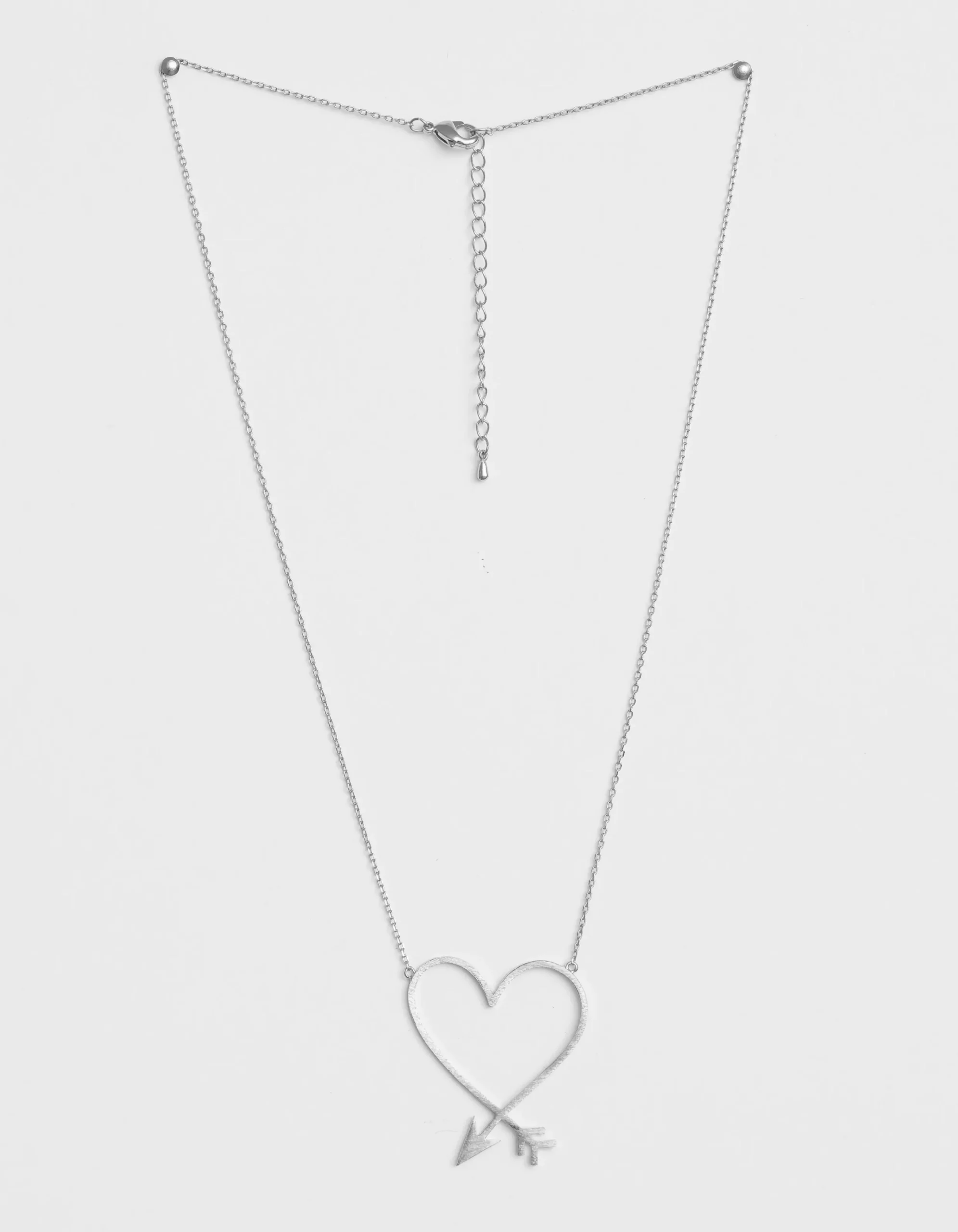 Necklace Silver Heart And Arrow