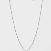 Necklace Silver Pearl Heart Ball Chain