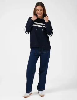 Newport Hoodie Banner Logo - Navy