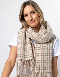 Noughts and Crosses Scarf - Ivory